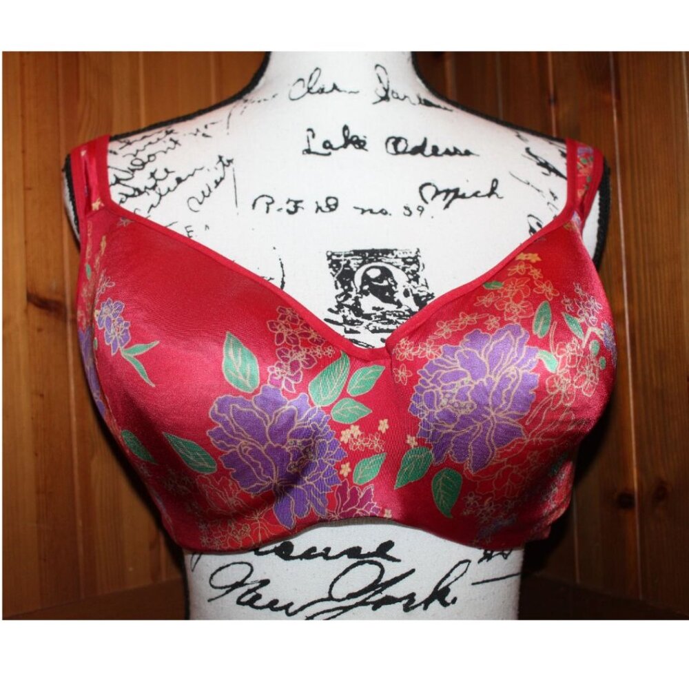 Cacique Underwire Bras TWO OF THEM! in Sexy Red and Red Floral 40DDD